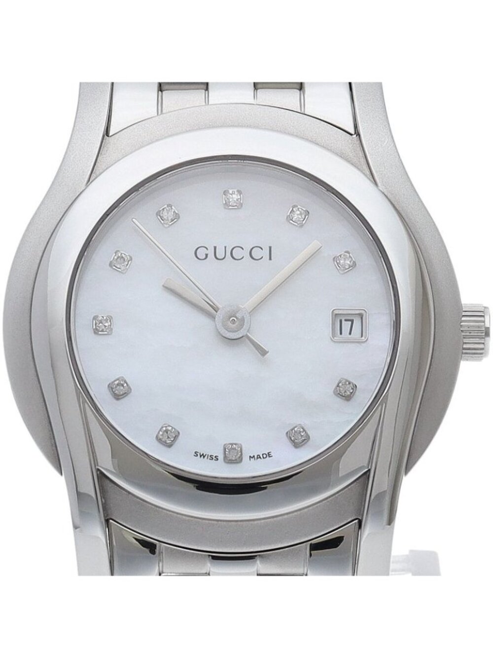 Gucci G-Class Watch Diamond Shell SS White